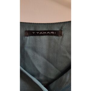 TTAHARI Women's Green Button Up Balloon Sleeve Blouse